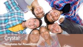  Presentation with teenagers - Cool new theme with group portrait of young teenagers backdrop and a  colored foreground