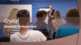  Presentation with speaker - PPT layouts having group presentation - young speaker seminar corporate business background and a tawny brown colored foreground