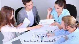  Presentation with team working together - Beautiful PPT layouts featuring group projects - business team working on their backdrop and a sky blue colored foreground