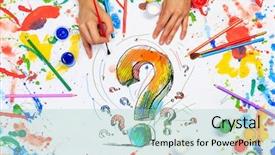  Presentation with inspiration - Slides featuring group question mark - search of inspiration background and a mint green colored foreground
