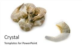  Presentation with shrimps - Colorful slides enhanced with king fine - group of raw headless shrimps backdrop and a white colored foreground