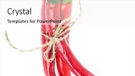  Presentation with pepper - PPT theme with group red hot chili pepper background and a white colored foreground