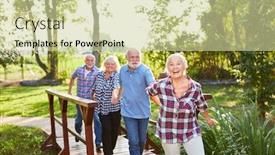  Presentation with weekend - Slide set with group-seniors-are-having-fun background and a soft green colored foreground