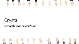  Presentation with team - Audience pleasing PPT theme consisting of group session - happy business team pointing backdrop and a  colored foreground