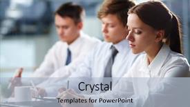  Presentation with three - Slides with group session - three young people making notes background and a light blue colored foreground