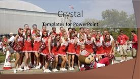  Presentation with cheerleading - Beautiful presentation theme featuring group-shot-of-the-ohio backdrop and a light blue colored foreground