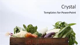  Presentation with create - PPT theme having group-shot-of-vegetables background and a sky blue colored foreground