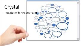  Presentation with social media - Theme enhanced with group stick figures - social media software background and a white colored foreground