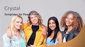  Presentation with multi cultural - Theme enhanced with group-studio-portrait-of-multi background and a light gray colored foreground