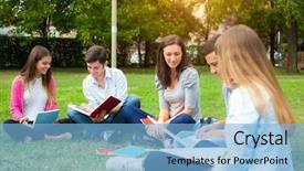  Presentation with students - PPT theme consisting of group study - students studying together background and a  colored foreground