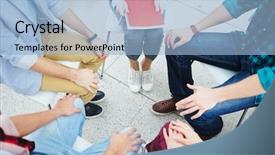  Presentation with talk - Beautiful PPT layouts featuring group talk backdrop and a light blue colored foreground