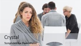  Presentation with group therapy - PPT theme with group therapy in session sitting background and a light gray colored foreground