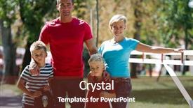  Presentation with kid s happy fathers day - Presentation theme enhanced with group van poeple - happy young family enjoying background and a  colored foreground