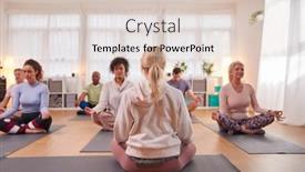  Presentation with community center - Slide set featuring group-with-teacher-sitting background and a lemonade colored foreground