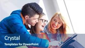  Presentation with racial group high school students - Audience pleasing slide set consisting of group working on school project backdrop and a  colored foreground