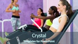  Presentation with hip - Colorful presentation design enhanced with group workout at an exclusive backdrop and a ocean colored foreground
