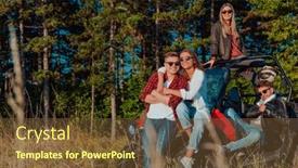  Presentation with driving road - Presentation theme consisting of group-young-happy-people-enjoying background and a tawny brown colored foreground