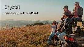  Presentation with people enjoying - Slide deck having group-young-happy-people-enjoying background and a light gray colored foreground