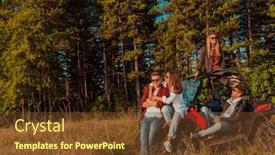  Presentation with driving road - Slides having group-young-happy-people-enjoying background and a tawny brown colored foreground