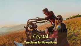  Presentation with people enjoying - Presentation theme with group-young-happy-people-enjoying background and a tawny brown colored foreground