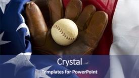  Presentation with vintage baseball - Amazing theme having grouping of classic baseball items backdrop and a ocean colored foreground