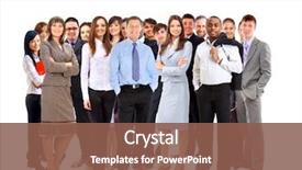  Presentation with young business people - Cool new slide set with many small groups - young attractive business people backdrop and a tawny brown colored foreground