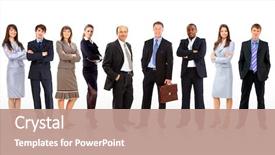  Presentation with young business people - Cool new slides with many small groups - young attractive business people backdrop and a  colored foreground