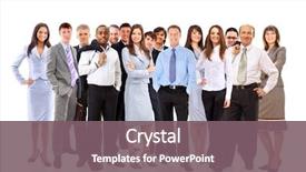  Presentation with young business people - PPT layouts featuring many small groups - young attractive business people background and a violet colored foreground