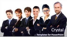  Presentation with young business people - Colorful slides enhanced with many small groups - young attractive business people backdrop and a  colored foreground