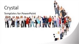  Presentation with diversity - Colorful theme enhanced with groups arrows - people diversity together we stand backdrop and a white colored foreground