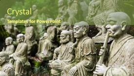  Presentation with groups - PPT theme enhanced with groups-of-buddhist-arhat-stone background and a tawny brown colored foreground
