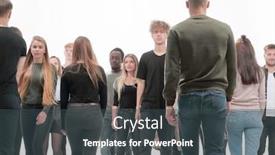  Presentation with groups - Theme enhanced with groups-of-diverse-young-men background and a dark gray colored foreground