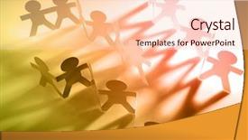  Presentation with teams - PPT layouts consisting of groups of paper chain teams background and a lemonade colored foreground