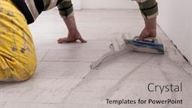  Presentation with ceramic tiles - Theme enhanced with grouting-ceramic-tiles-tilers-filling background and a light gray colored foreground