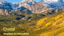  Presentation with colorado - PPT theme having grove at autumn rocky mountain background and a tawny brown colored foreground
