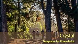  Presentation with river journey - PPT theme enhanced with grove-on-the-shore background and a tawny brown colored foreground