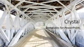  Presentation with bridge - PPT theme consisting of groveton covered bridge 1852 new background and a light gray colored foreground