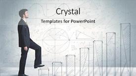  Presentation with climbing - Audience pleasing slide set consisting of grow career - business man climbing up backdrop and a light gray colored foreground