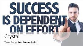  Presentation with dependent - Presentation design with grow faith - business man pointing the text background and a  colored foreground