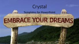  Presentation with embrace race - Beautiful PPT theme featuring grow faith - embrace your dreams sign backdrop and a  colored foreground