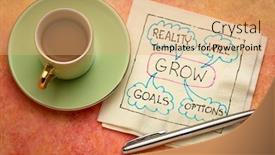  Presentation with personal goals - Audience pleasing presentation theme consisting of grow-goals-reality backdrop and a coral colored foreground