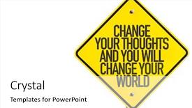  Presentation with thoughts - PPT theme with grow mindset - change your thoughts and you background and a white colored foreground
