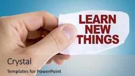  Presentation with learn - Beautiful PPT theme featuring grow mindset - learn new things backdrop and a coral colored foreground