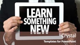  Presentation with learn - PPT layouts having grow mindset - learn something new background and a tawny brown colored foreground