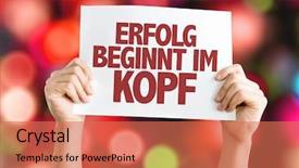  Presentation with mindset - Presentation design having grow mindset - success begins in the mind background and a coral colored foreground
