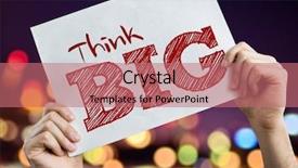  Presentation with think - Colorful presentation design enhanced with grow mindset - think big placard with night backdrop and a coral colored foreground