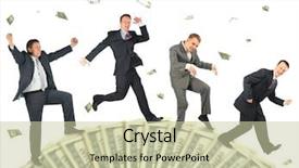  Presentation with people collage - Amazing slides having grow money - running happy business people backdrop and a mint green colored foreground