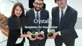  Presentation with business team join hands white - Slide set consisting of grow potential - business team holding in their background and a  colored foreground