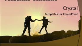  Presentation with coaching - Audience pleasing PPT theme consisting of grow potential - personal coaching concept backdrop and a coral colored foreground