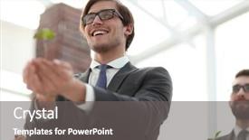  Presentation with first holy communion - Slide deck enhanced with grow potential - young businessman holds the first background and a gray colored foreground